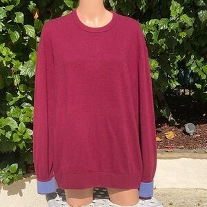 GREYSON Sweater Cashmere Crew Neck Activewear Burgundy New
